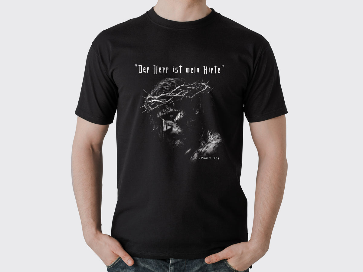 Schwarzen kurz-arm Jesus T-Shirt